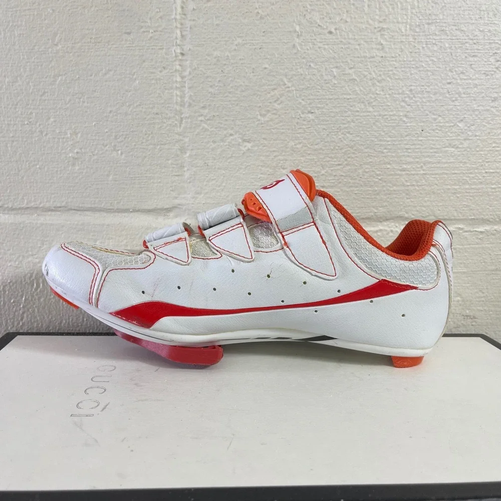 Peloton Cycling Indoor Shoes Bike Cleats White Orange Women's Size 9 US/40 EU